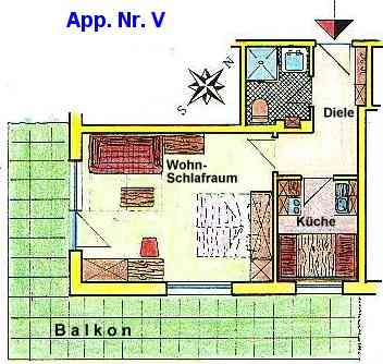 Grundriss der Ferienwohnung Nr. V