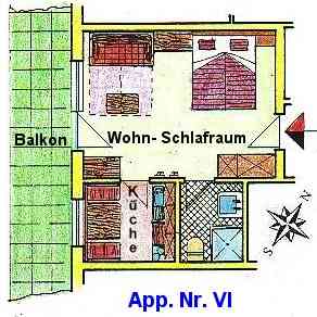 Grundriss der Ferienwohnung Nr. VI